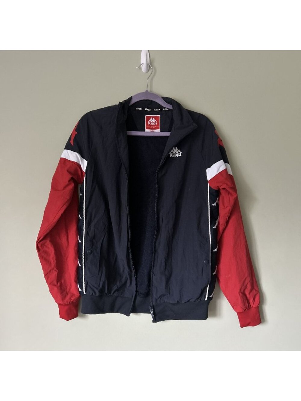 Kappa Jackson Navy Blue Red White Logo Track Jacket Men's Size Small S